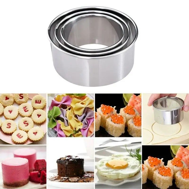 Prestige Triple-Size Stainless Steel Dough & Biscuit Ring Set – DIY Pastry, Cookie & Dumpling Cutter