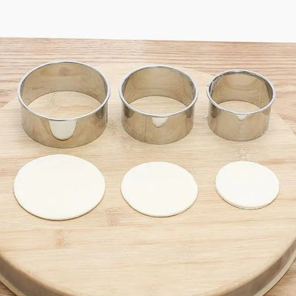 Prestige Triple-Size Stainless Steel Dough & Biscuit Ring Set – DIY Pastry, Cookie & Dumpling Cutter