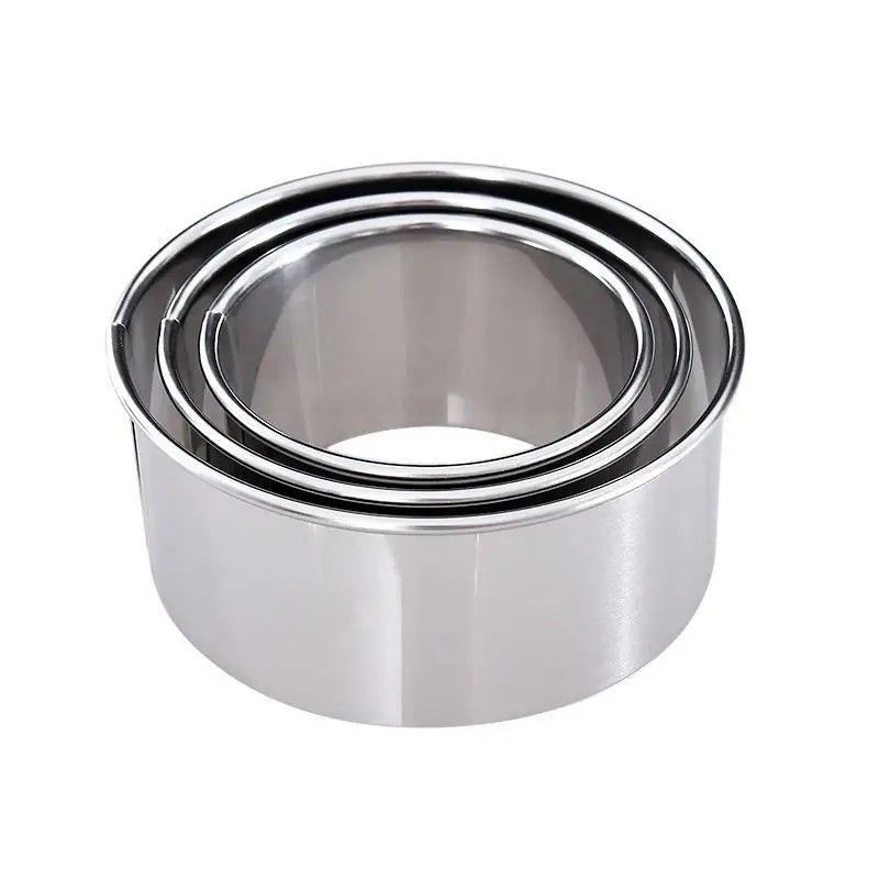 Prestige Triple-Size Stainless Steel Dough & Biscuit Ring Set – DIY Pastry, Cookie & Dumpling Cutter