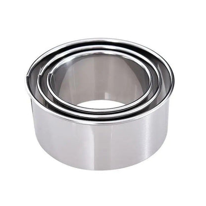 Prestige Triple-Size Stainless Steel Dough & Biscuit Ring Set – DIY Pastry, Cookie & Dumpling Cutter