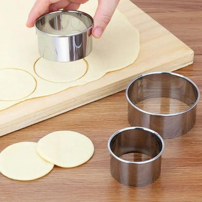 Prestige Triple-Size Stainless Steel Dough & Biscuit Ring Set – DIY Pastry, Cookie & Dumpling Cutter