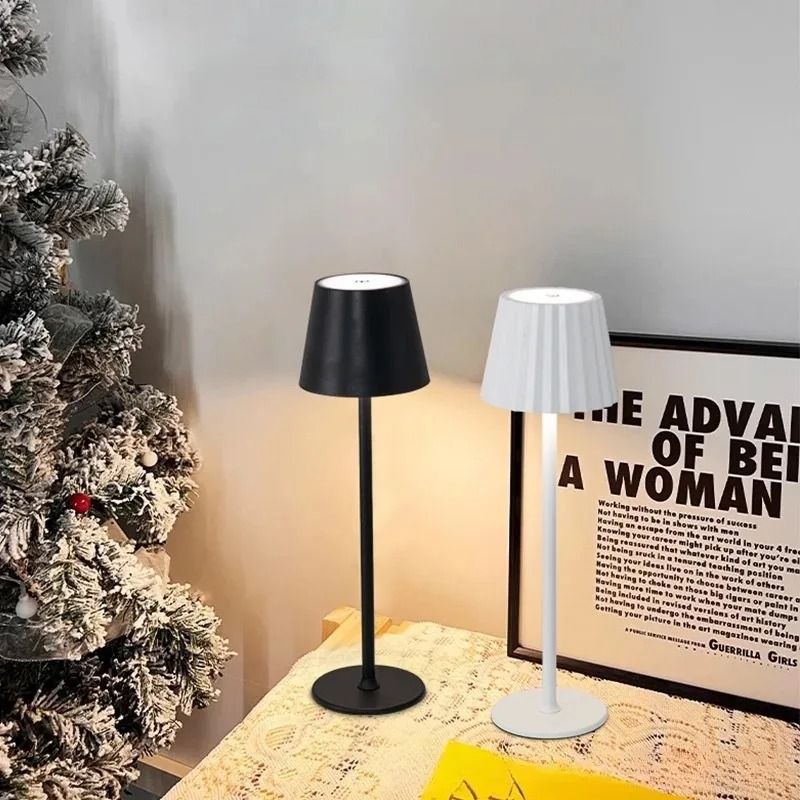 Retro LED Desk Lamp – Touch Control, Three-Color Dimmable, USB Rechargeable