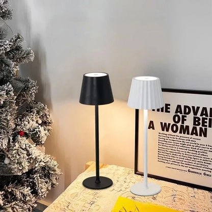 Retro LED Desk Lamp – Touch Control, Three-Color Dimmable, USB Rechargeable
