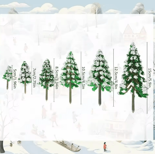 Winter Pine Mini Decor Trees Set