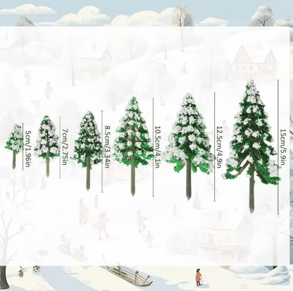 Winter Pine Mini Decor Trees Set