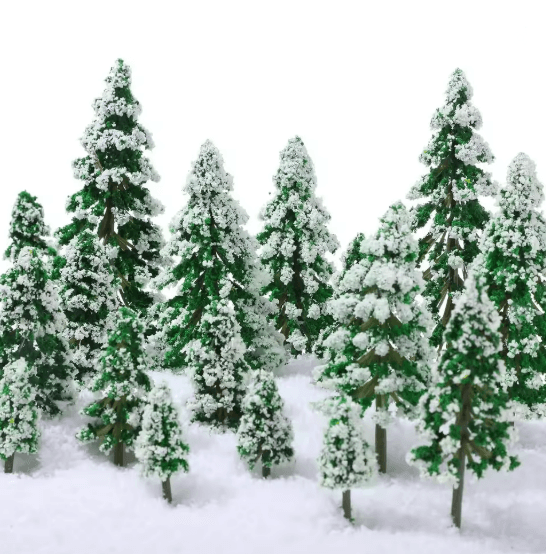 Winter Pine Mini Decor Trees Set