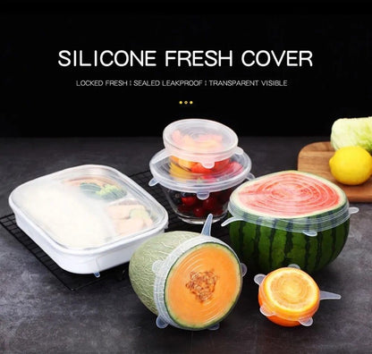 EcoSeal Silicone Stretch-Lid Set – 6-Piece Universal Food Covers