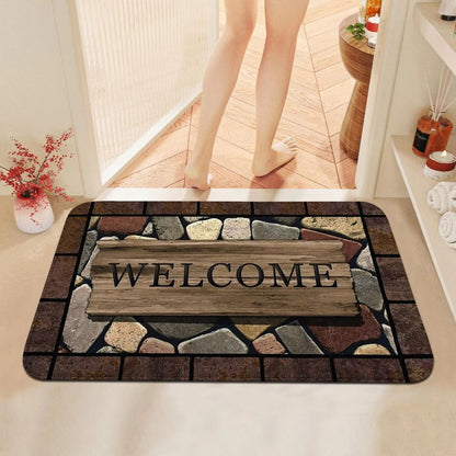 Cozy Floral Welcome Door Mat