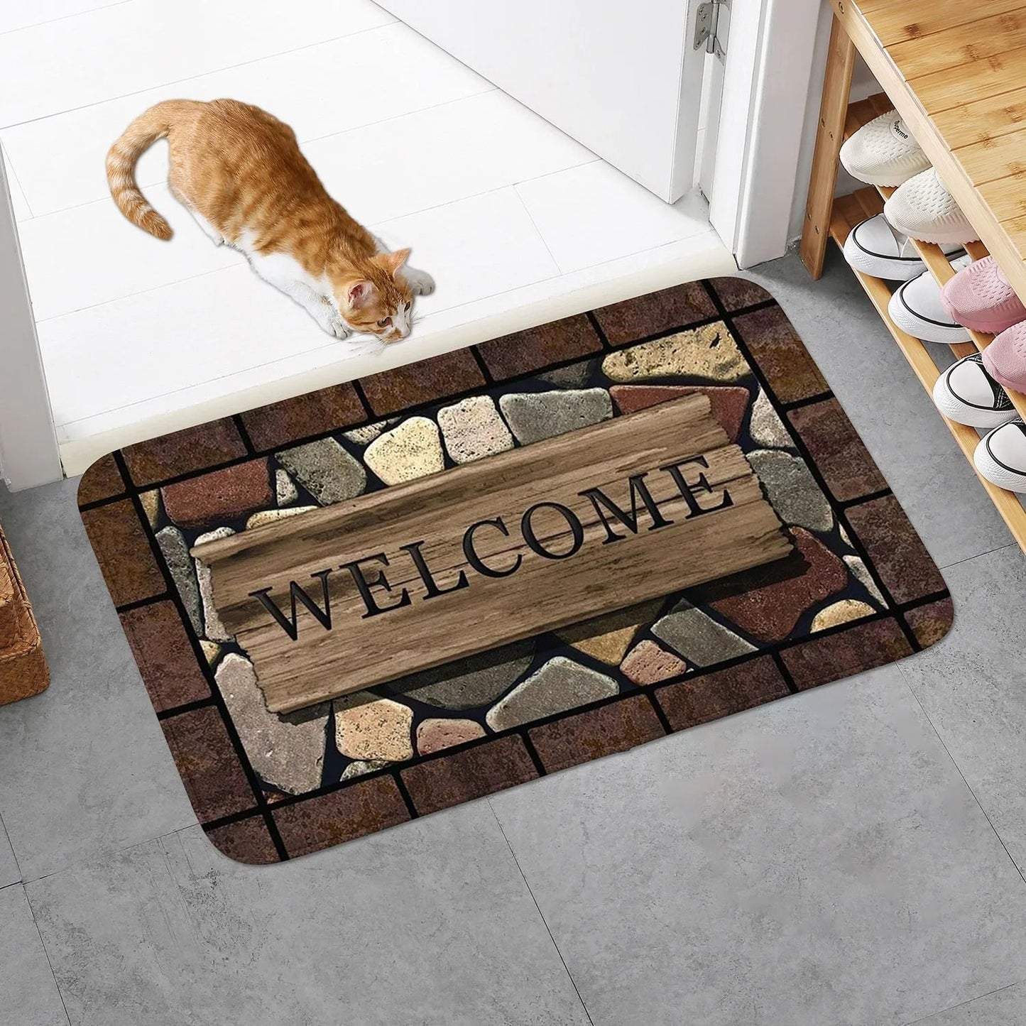 Cozy Floral Welcome Door Mat