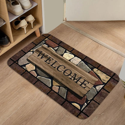 Cozy Floral Welcome Door Mat