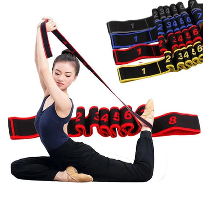 Yoga Stretch Resistance Band Multi Loop Stretching Strap for Flexibility and Mobility