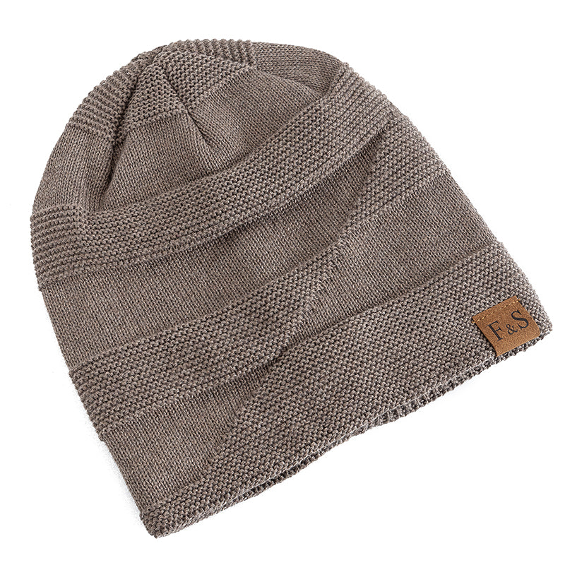 Slouchy Winter Hats, Fur Lined Beanie Cap for Men and Women, Warm Casual Knitted Winter Hats