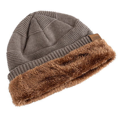 Slouchy Winter Hats, Fur Lined Beanie Cap for Men and Women, Warm Casual Knitted Winter Hats