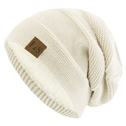 Slouchy Winter Hats, Fur Lined Beanie Cap for Men and Women, Warm Casual Knitted Winter Hats