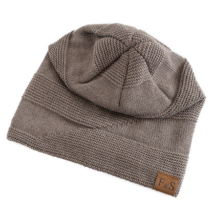 Slouchy Winter Hats, Fur Lined Beanie Cap for Men and Women, Warm Casual Knitted Winter Hats