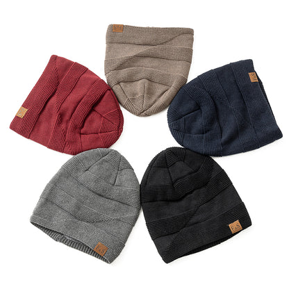 Slouchy Winter Hats, Fur Lined Beanie Cap for Men and Women, Warm Casual Knitted Winter Hats