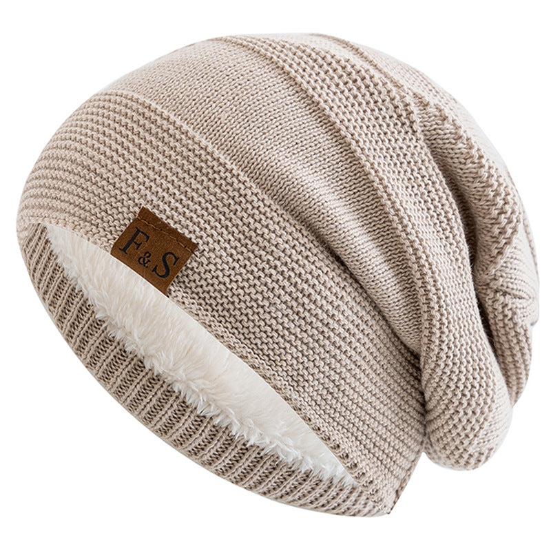 Slouchy Winter Hats, Fur Lined Beanie Cap for Men and Women, Warm Casual Knitted Winter Hats