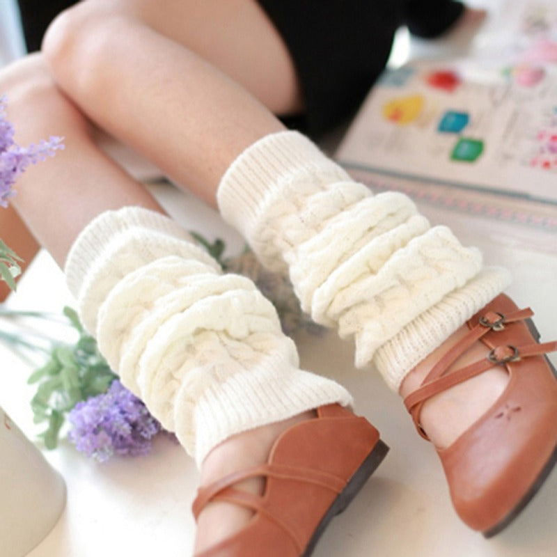 New Women Autumn Winter Leg Warmers Hemp Flowers Knee Pad Leg Warmer for Sports Safety