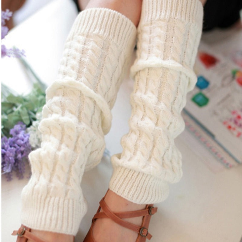 New Women Autumn Winter Leg Warmers Hemp Flowers Knee Pad Leg Warmer for Sports Safety