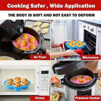 Silicone Egg Bite Mold for Air Fryer 7 Cup Non Stick Muffin and Snack Tray