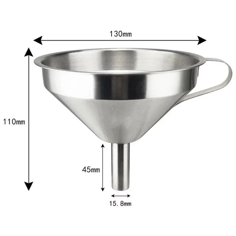 Premium 304 Stainless Steel Oil & Liquid Funnel with Strainer – Spill-Free Kitchen Transfer Tool