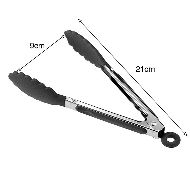 Silicone Nylon Cooking Clip Non-Slip Food Tongs Kitchen Accessories for BBQ Kitchen Accessories
