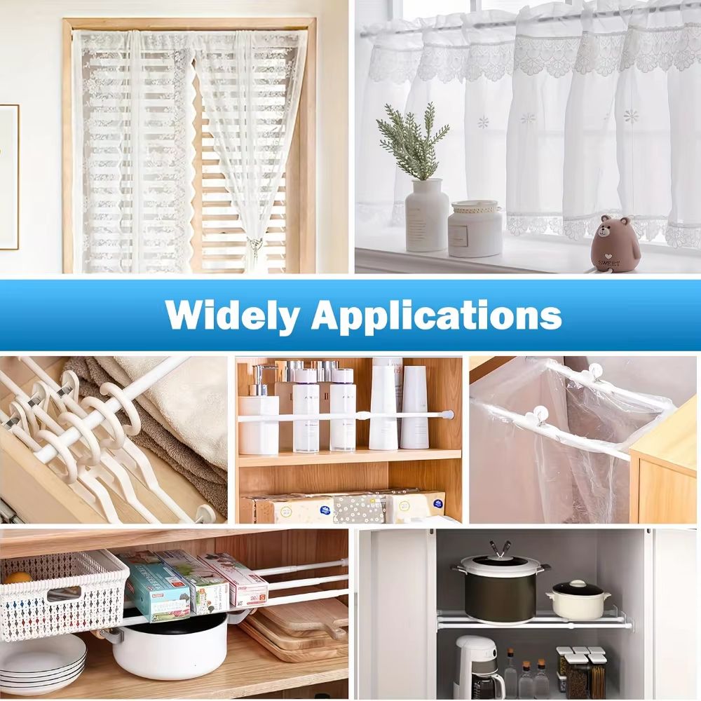 Adjustable Metal Safety Bar for Sliding Windows & Doors with Rubber-Tip Lock