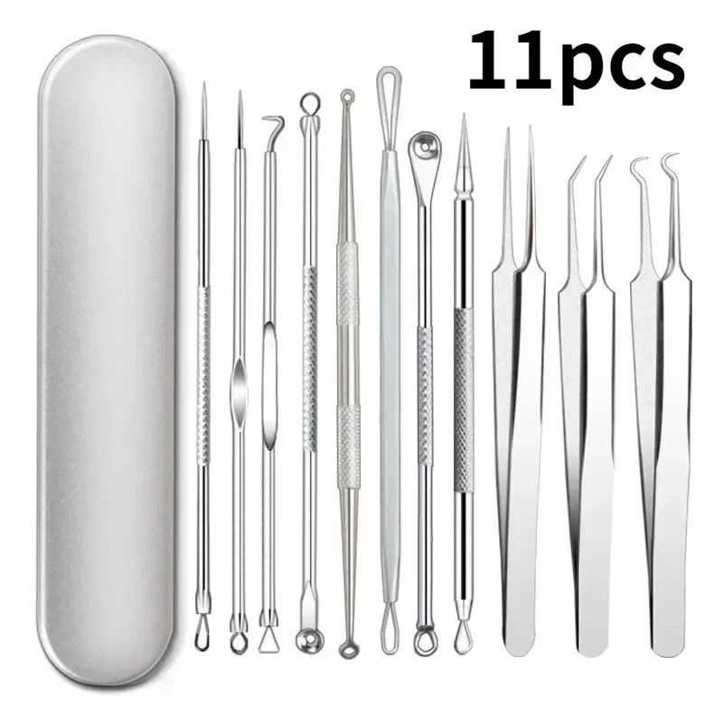 faciaAcne and Blackhead Remover Tool Set with Ultra Fine Tweezers and Extractor Needles