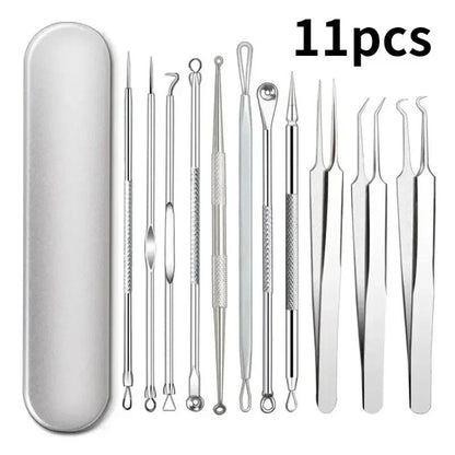 faciaAcne and Blackhead Remover Tool Set with Ultra Fine Tweezers and Extractor Needles
