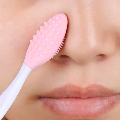 Silicone Facial Exfoliating Brush with Replacement Head for Deep Pore & Blackhead Cleaning