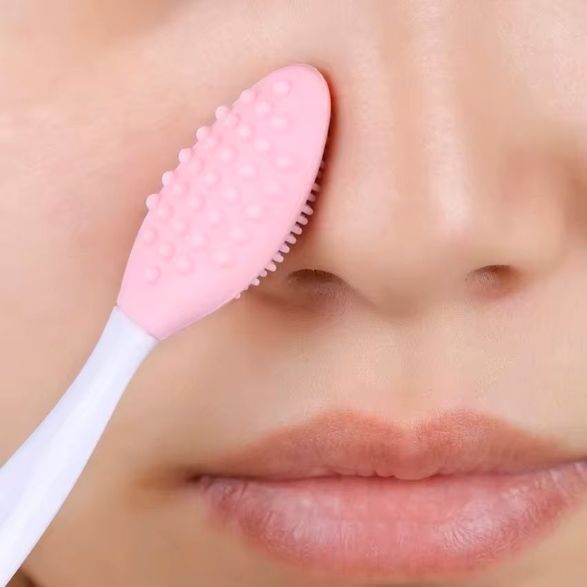 Silicone Facial Exfoliating Brush with Replacement Head for Deep Pore & Blackhead Cleaning