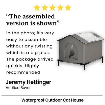 Waterproof Outdoor Cat House, Feral Cat Shelter with Cold Resistance