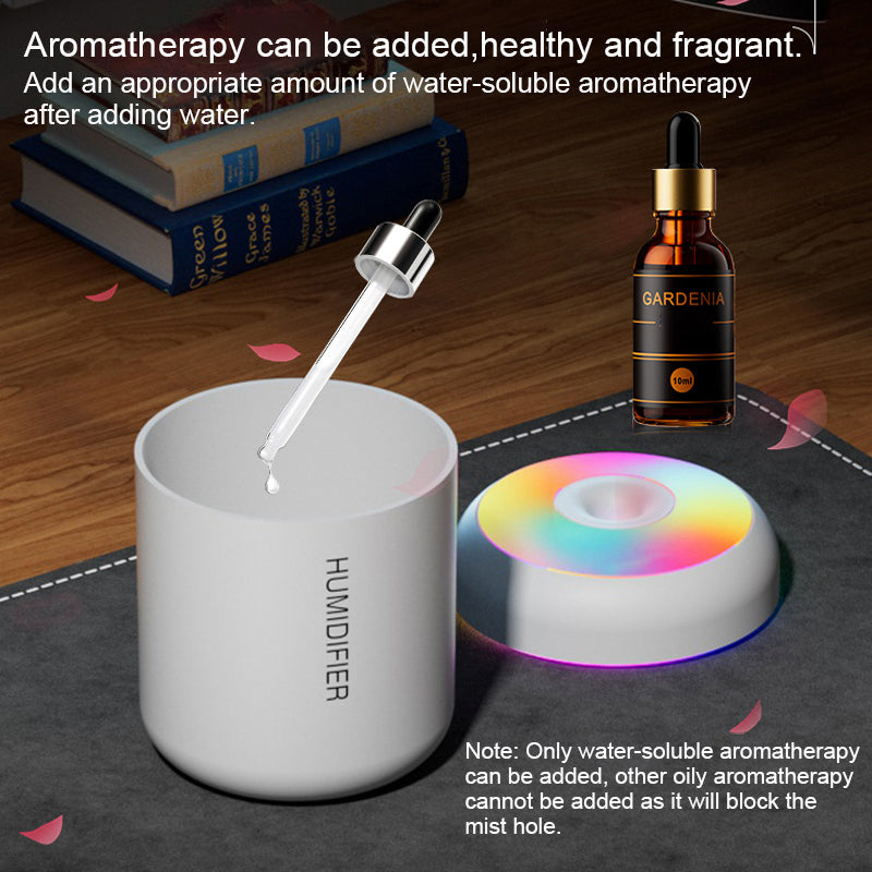 Mini USB Air Humidifier Aroma Diffuser, Essential Oil Purifier, Mist Maker, Colourful Lights