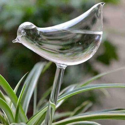 Bird-Shaped Self Watering Globes Hand-Blown Clear Glass Aqua Bulbs for Indoor and Outdoor Plants