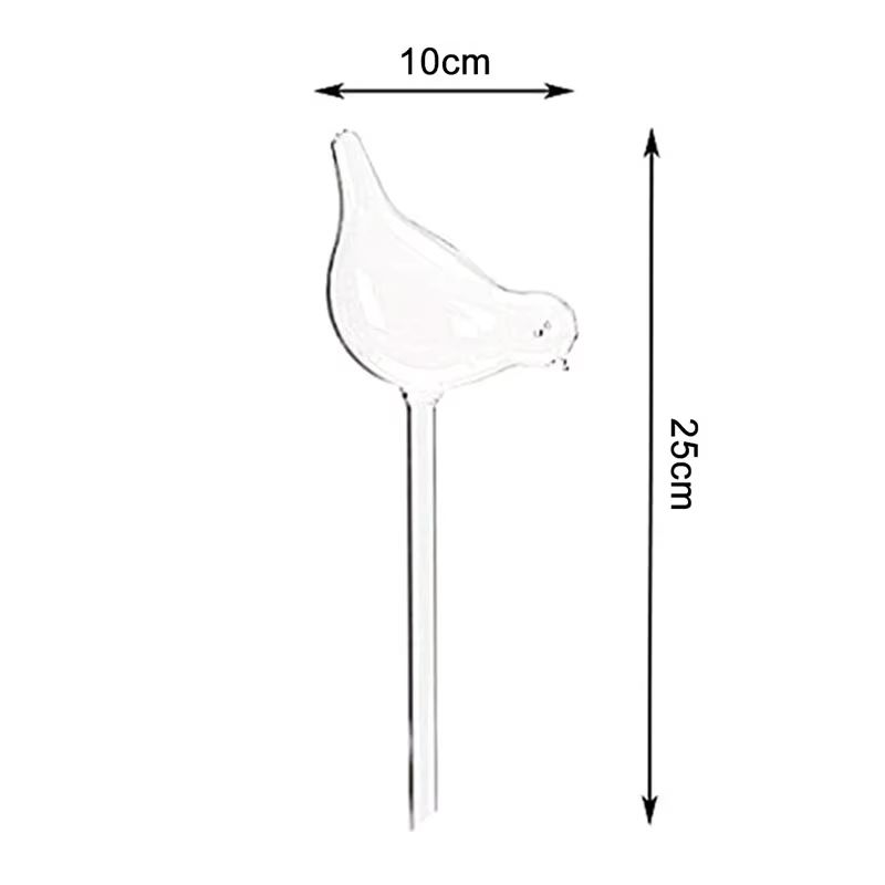Bird-Shaped Self Watering Globes Hand-Blown Clear Glass Aqua Bulbs for Indoor and Outdoor Plants