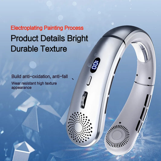 Low Noise Speed Hands Free Neck Fan, Lightweight Wearable Sports Fan for Indoor and Outdoor