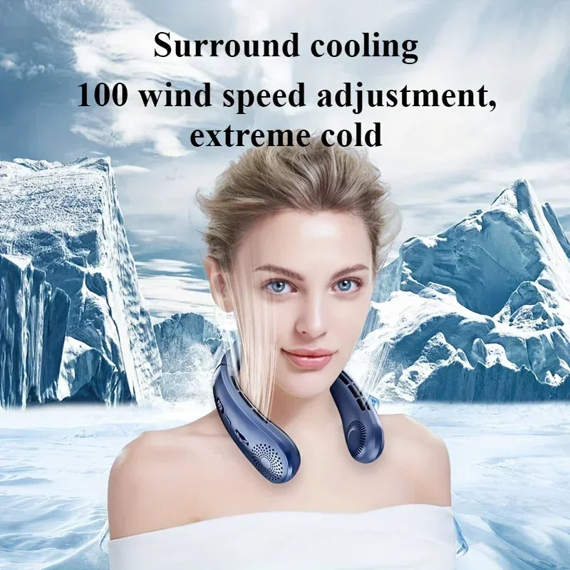 Low Noise Speed Hands Free Neck Fan, Lightweight Wearable Sports Fan for Indoor and Outdoor