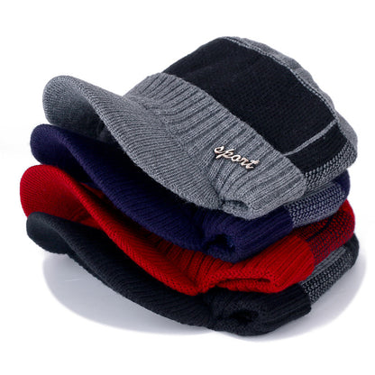 Thick Knitted Winter Hat for Men and Women, Fur Lined Beanie with Brim, Hats For Men Women Knitted Hat