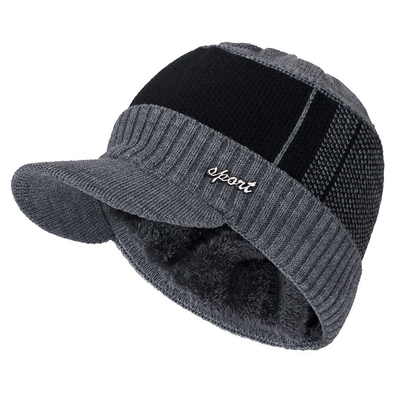 Thick Knitted Winter Hat for Men and Women, Fur Lined Beanie with Brim, Hats For Men Women Knitted Hat