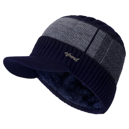 Thick Knitted Winter Hat for Men and Women, Fur Lined Beanie with Brim, Hats For Men Women Knitted Hat