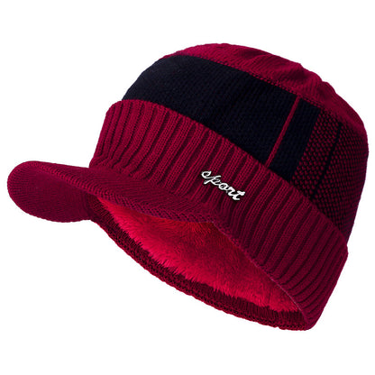 Thick Knitted Winter Hat for Men and Women, Fur Lined Beanie with Brim, Hats For Men Women Knitted Hat