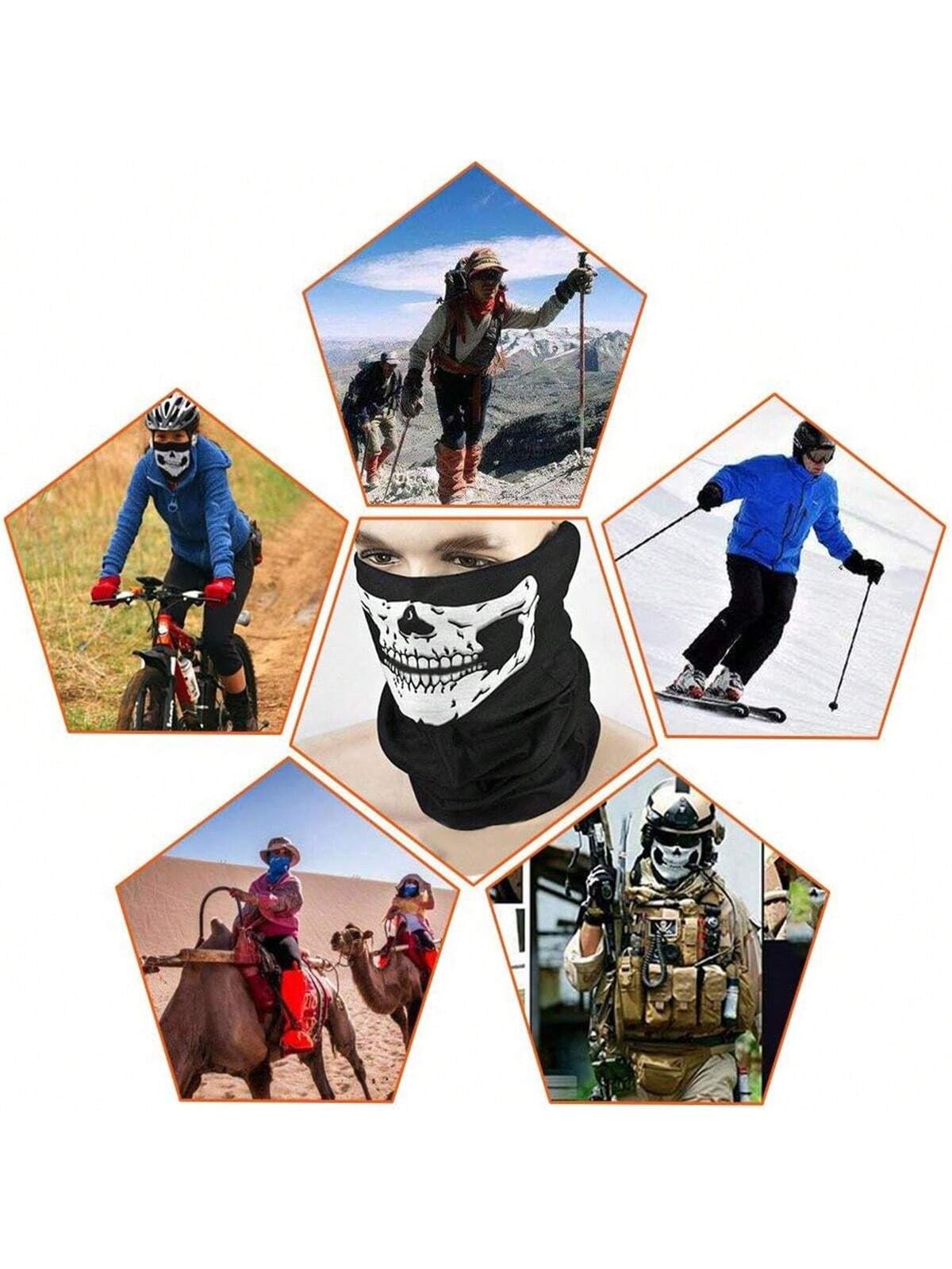 Breathable Skull Mask, Seamless Balaclava Hat, Head wear Scarf