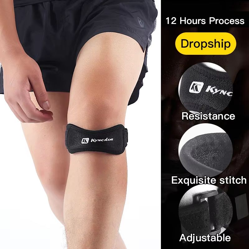 Adjustable Patella Kneecap Band with Silica Gel Pad – Knee Tendon Strap for Running, Sports & Cycling