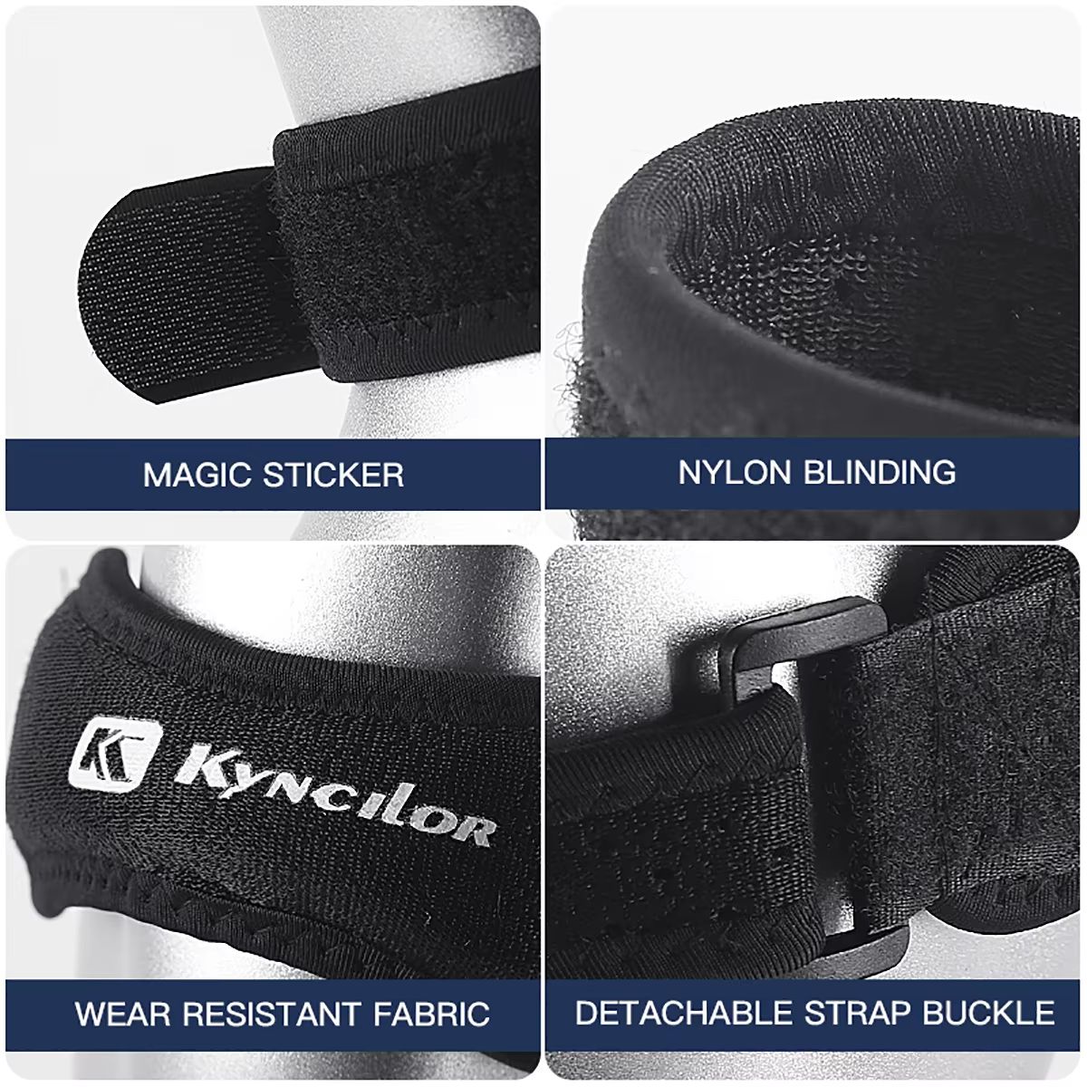 Adjustable Patella Kneecap Band with Silica Gel Pad – Knee Tendon Strap for Running, Sports & Cycling