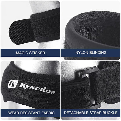 Adjustable Patella Kneecap Band with Silica Gel Pad – Knee Tendon Strap for Running, Sports & Cycling