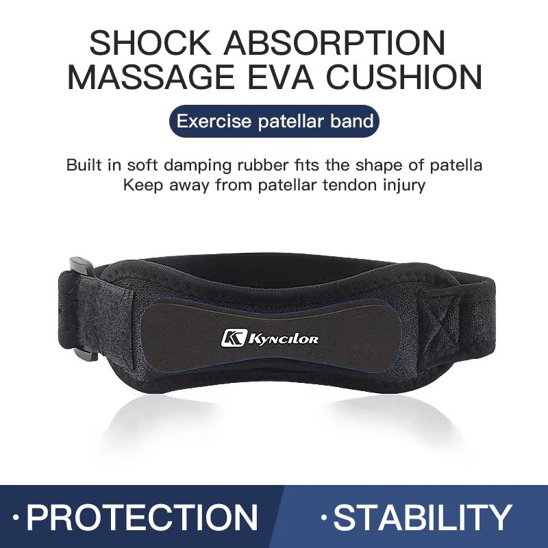 Adjustable Patella Kneecap Band with Silica Gel Pad – Knee Tendon Strap for Running, Sports & Cycling