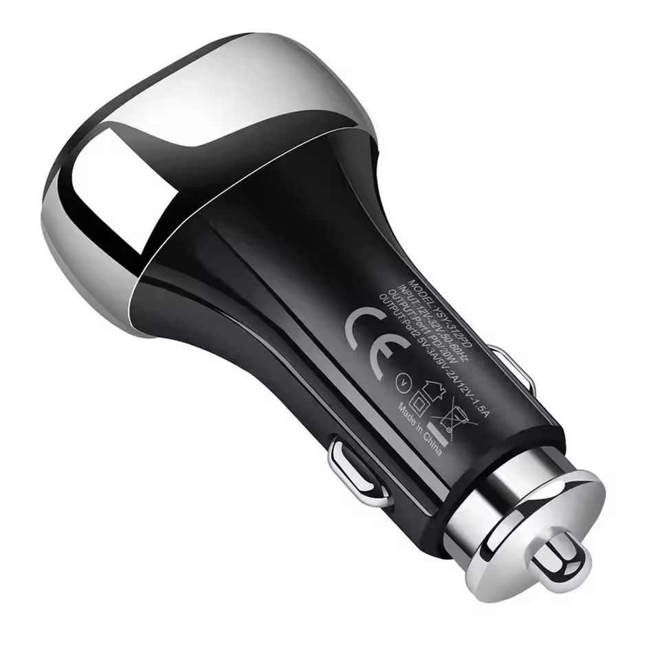 Dual USB Car Charger with LCD Voltmeter 3.1A for 12V 24V Vehicles