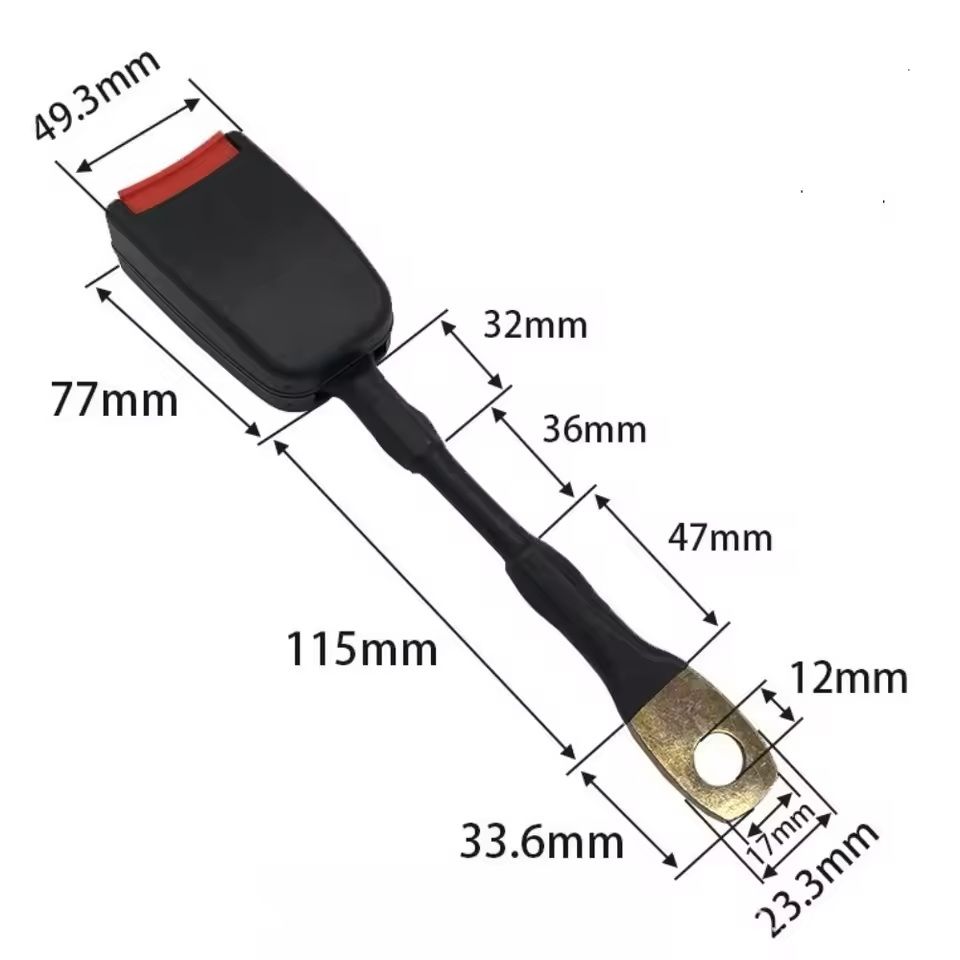 Durable Automotive Seat Belt Buckle Socket with 20CM Steel Wire Base