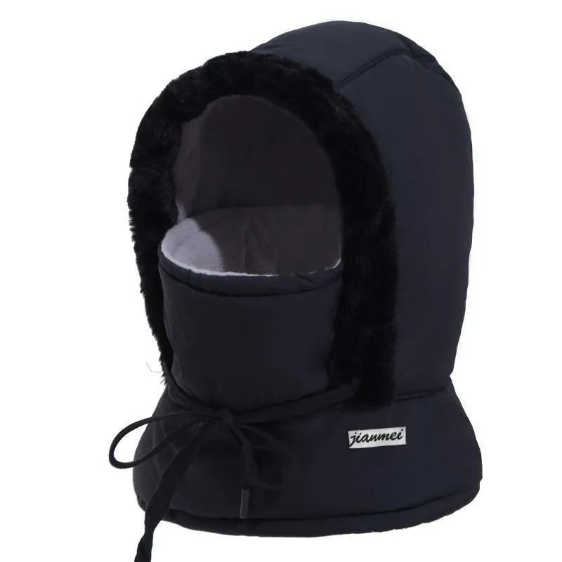 Cold Weather Thermal 3 in 1 Scarf Winter Windproof Hood Hat with Plush Neck Warmer