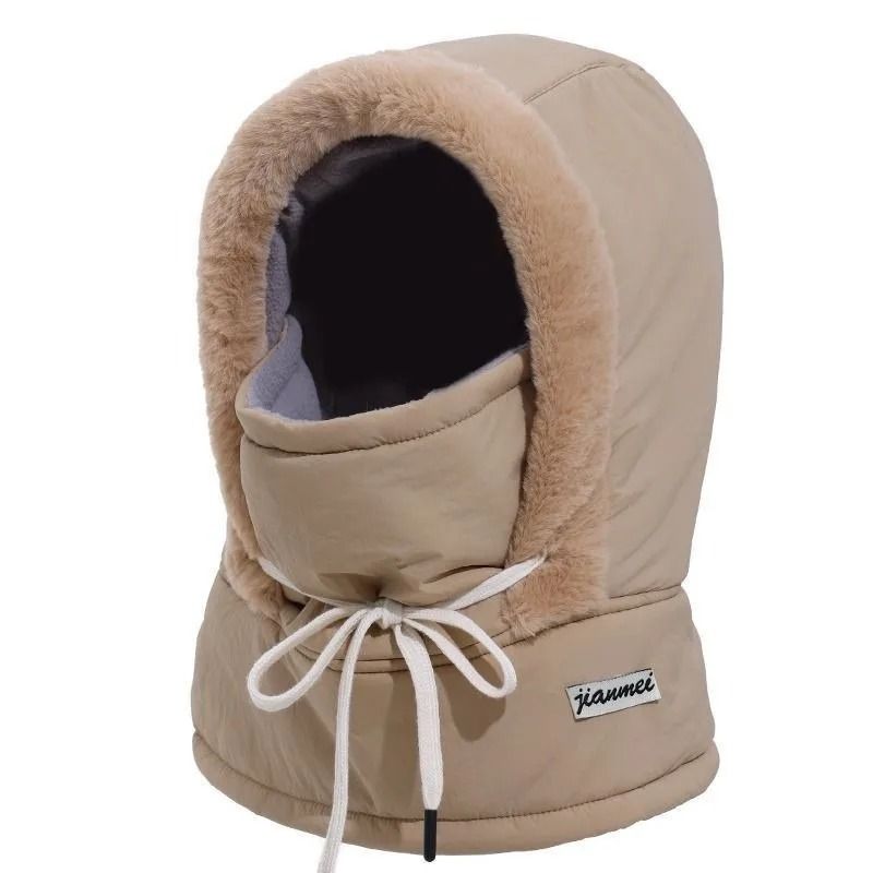 Cold Weather Thermal 3 in 1 Scarf Winter Windproof Hood Hat with Plush Neck Warmer